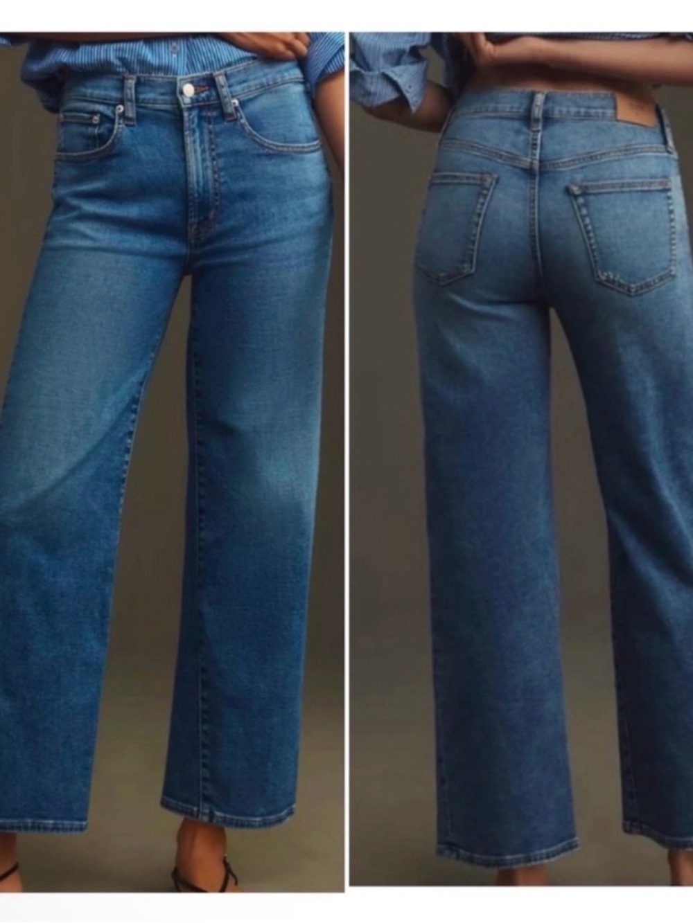 NEW | Anthropologie EDWIN Marli
Wide Leg Ankle Jeans Blue Tangled sz: 28